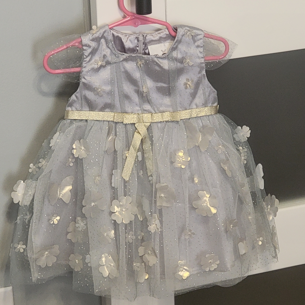 Rare Editions Silver Dress with Gold Accents